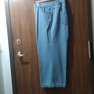 Woman Within wide leg jeans.